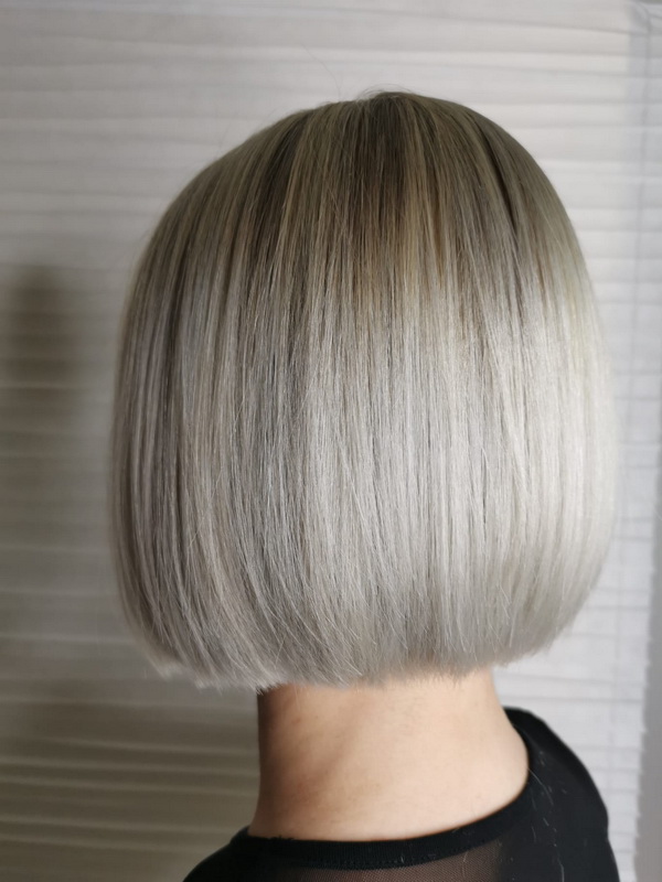 Ice Blond Blunt Bob
