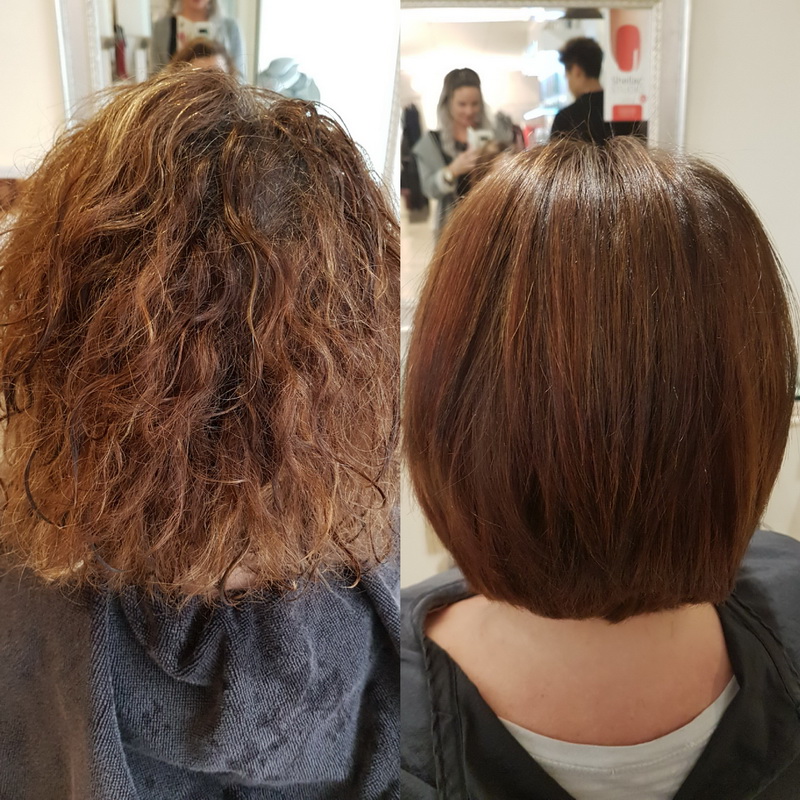 Keratin Glättung vorher